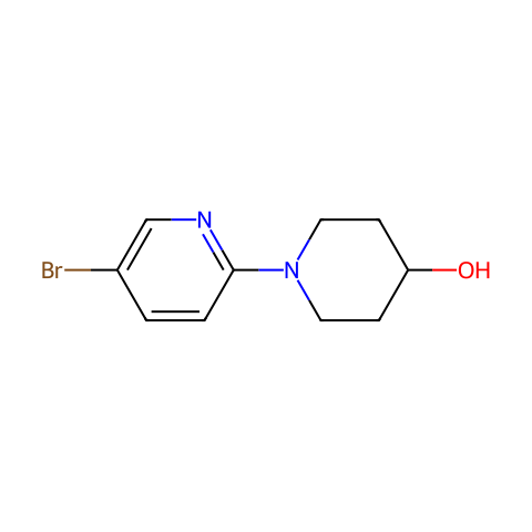 1-(5-溴-2-吡啶)-4-羟基哌啶结构图