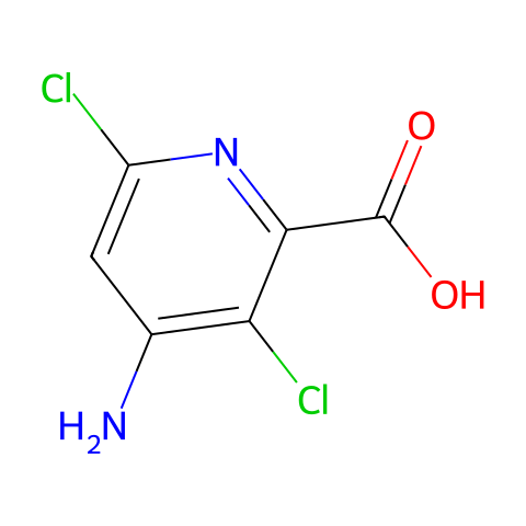 4-氨基-3,6-二氯吡啶-2-甲酸结构图