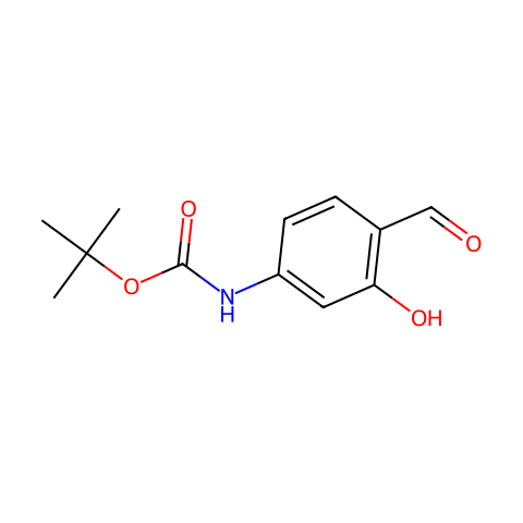 tert-butyl N-(4-formyl-3-hydroxy-phenyl)carbamate结构图
