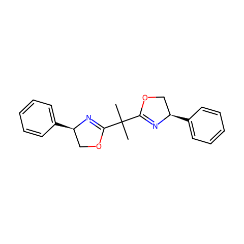 (R,R)-2,2'-异亚丙基双(4-苯基-2-恶唑啉)结构图
