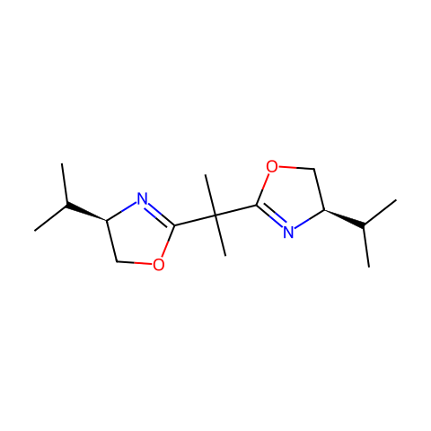 (R,R)-2,2'-亚异丙基双(4-异丙基-2-恶唑啉)结构图