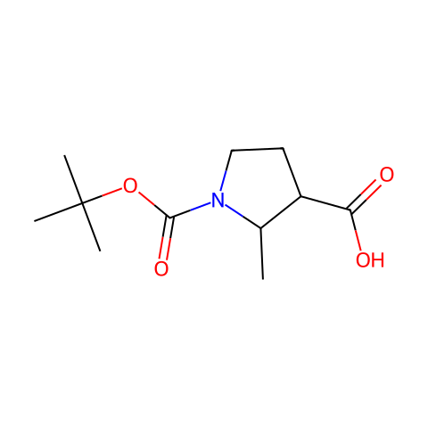 1-(Tert-Butoxycarbonyl)-2-Methylpyrrolidine-3-Carboxylic Acid结构图