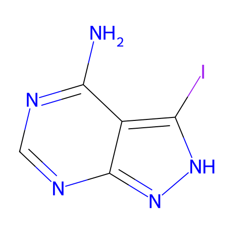 4-氨基-3-碘-1H-唑咯并[3,4-d]嘧啶结构图