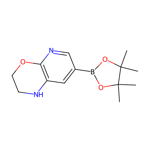 2,3-二氢-1H-吡啶[2,3-B][1,4]恶嗪-7-硼酸频哪醇酯结构图