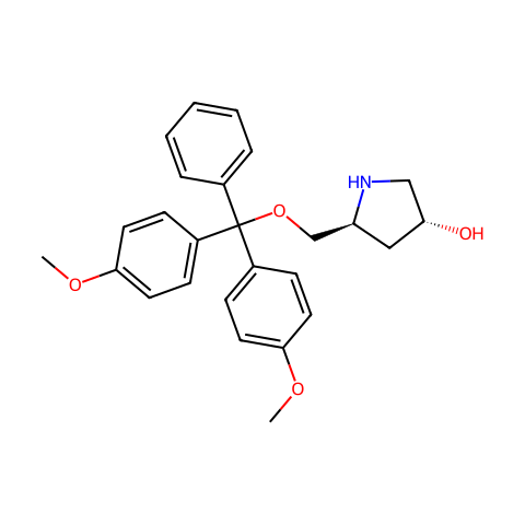 (3R,5S)-5-{[bis(4-methoxyphenyl)(phenyl)methoxy]methyl}pyrrolidin-3-ol结构图