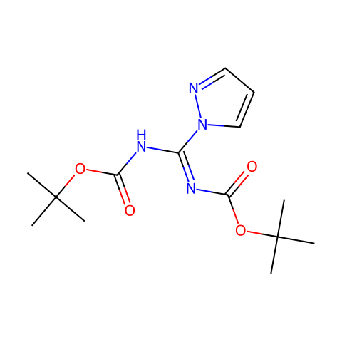 N,N'-二-BOC-1H-1-胍基吡唑(Pyrazol(Boc)2)结构图