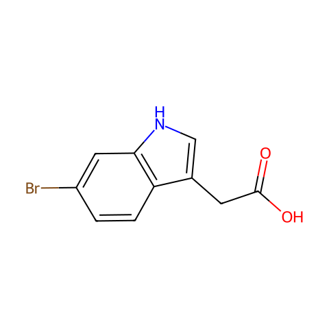 2-(6-溴-1H-吲哚-3-基)乙酸结构图
