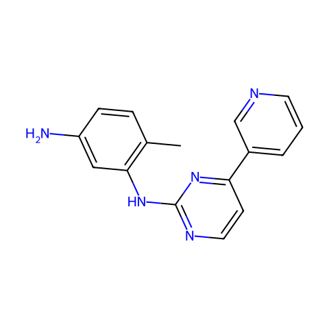 N-(5-氨基-2-甲基苯基)-4-(3-吡啶基)-2-氨基嘧啶结构图