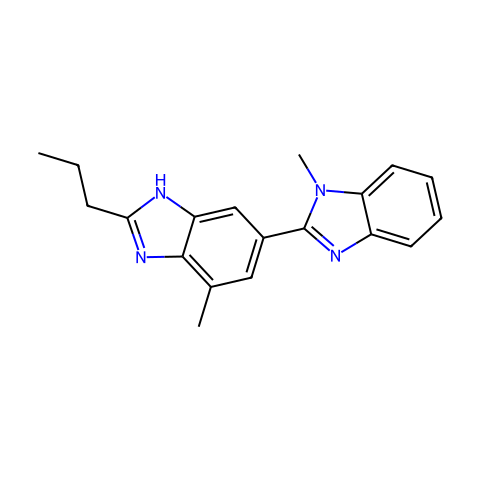 2-正丙基-4-甲基-6-(1-甲基苯并咪唑-2-基)苯并咪唑结构图