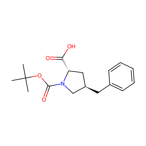 BOC-(R)-GAMMA-BENZYL-L-PROLINE结构图