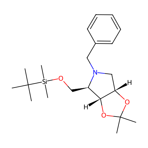 4H-1,3-Dioxolo[4,5-c]pyrrole, 4-[[[(1,1-dimethylethyl)dimethylsilyl]oxy]methyl]tetrahydro-2,2-dimethyl-5-(phenylmethyl)-, (3aR,4结构图