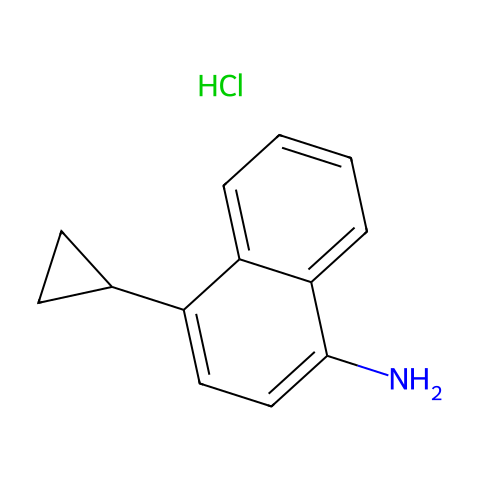 1-Naphthalenamine, 4-cyclopropyl-, hydrochloride (1:1)结构图