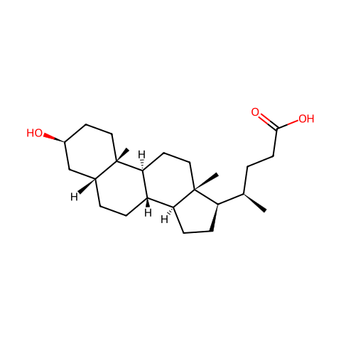 (3β,5β)-3-Hydroxycholan-24-oic acid结构图