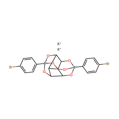 双(4-溴苯基硼酸) scyllo-肌糖络合物二钾盐四水合物结构图