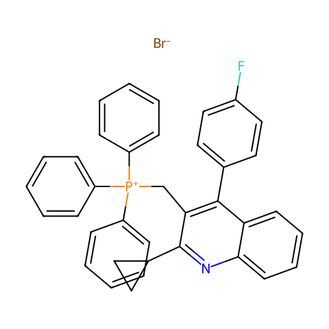 ((2-Cyclopropyl-4-(4-fluorophenyl)quinolin-3-yl)methyl)triphenylphosphonium bromide结构图