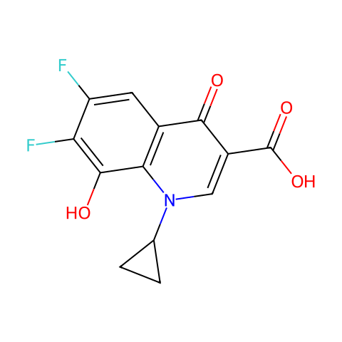 莫西沙星杂质/1-环丙基-6, 7-二氟-8-羟基-4-氧代-1, 4-二氢喹啉-3-甲酸结构图