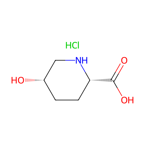 (2S,5S)-5-羟基哌啶-2-甲酸盐酸盐结构图