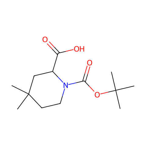 1-[(tert-butoxy)carbonyl]-4,4-dimethylpiperidine-2-carboxylic acid结构图