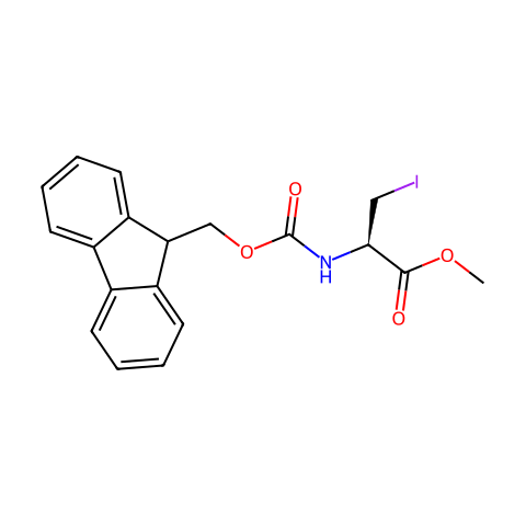 L-2-(9H-芴-9-甲氧基羰基氨基)-3-碘丙酸甲酯结构图