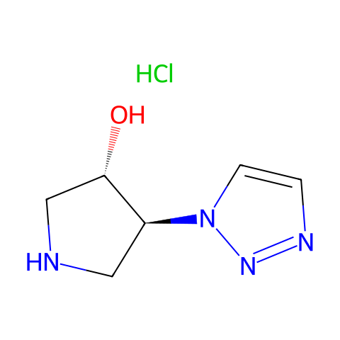 反式-4-(1H-1,2,3-三唑-1-基)吡咯烷-3-醇盐酸盐结构图