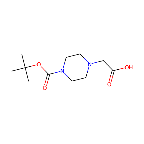 4-Boc-1-哌嗪乙酸结构图