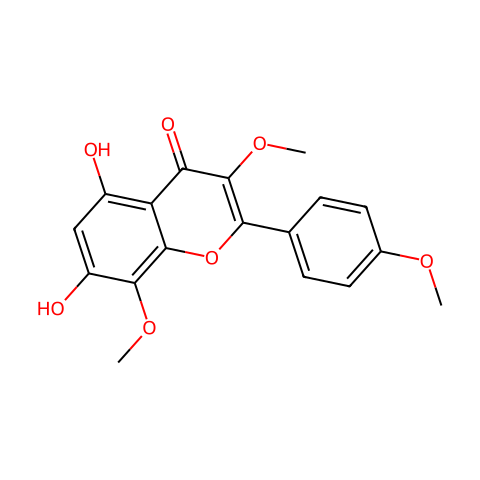5,7-Dihydroxy-3,4',8-trimethoxyflavone结构图