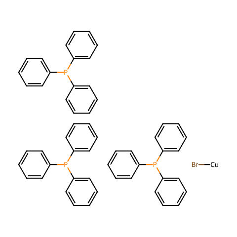 溴三(三苯基膦)铜(I)结构图