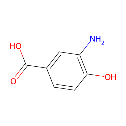 3-氨基-4-羟基苯甲酸结构图