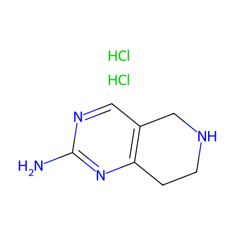 2-氨基-5,6,7,8-四氢吡啶并[4,3-d ]嘧啶二盐酸盐结构图