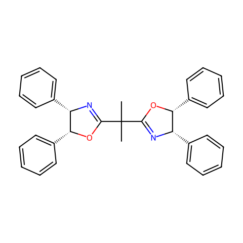 （4S，4''S，5R，5''R）-2,2''-（1-甲基亚乙基）双[4,5-二氢-4,5-二苯基恶唑]结构图