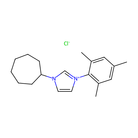 1-环庚基-3-均三甲苯基-1H-咪唑-3-鎓氯化物结构图