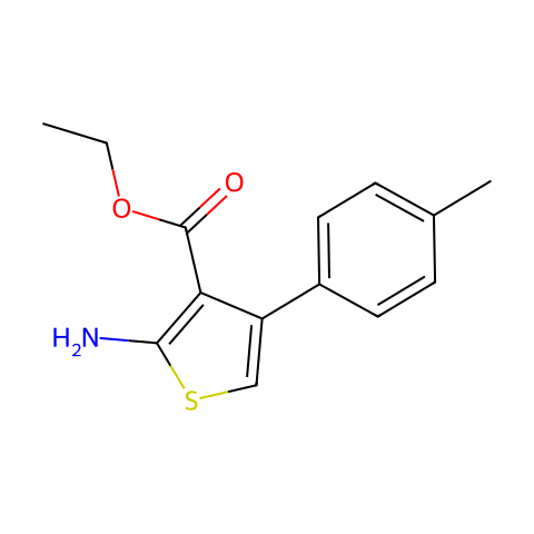2-氨基-4-(对甲苯基)噻吩-3-羧酸乙酯结构图