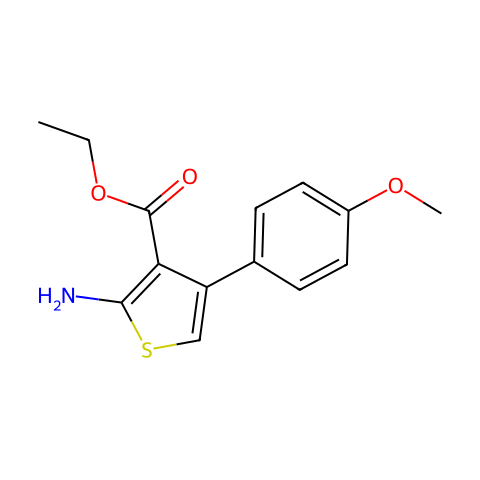 2-Amino-4-(4-Methoxy-Phenyl)-Thiophene-3-Carboxylic Acid Ethyl Ester结构图