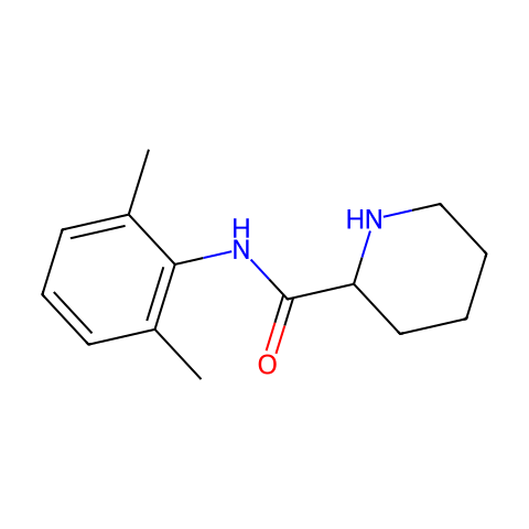 N-(2',6'-二甲苯基)-2-哌啶甲酰胺结构图