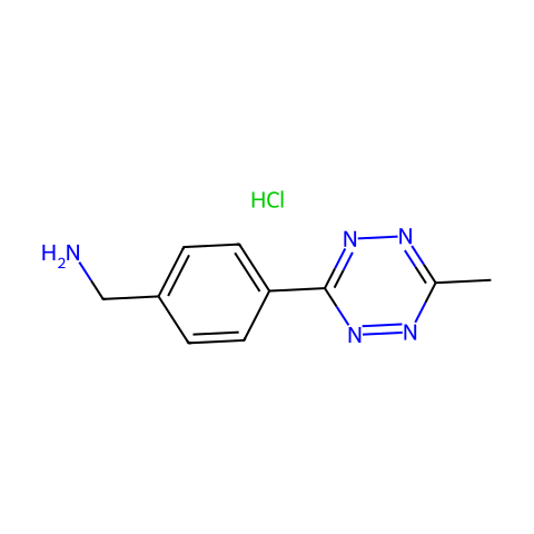(4-(6-甲基-1,2,4,5-四嗪环-3-基)苯基)甲胺盐酸盐结构图