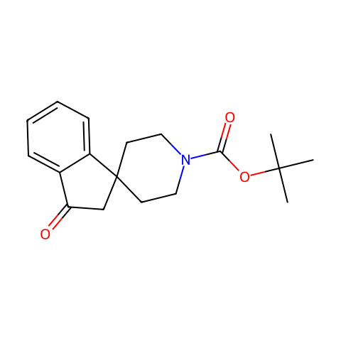 2,3-二氢-3-氧代螺[1H-茚-1,4'-哌啶]-1'-甲酸叔丁酯结构图