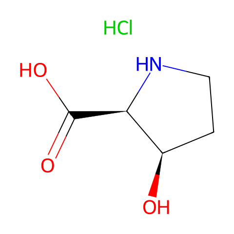 (2S,3R)-3-羟基吡咯烷-2-羧酸盐酸盐结构图