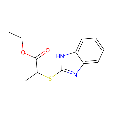 Ethyl 2-(1H-benzimidazol-2-ylthio)propanoate结构图