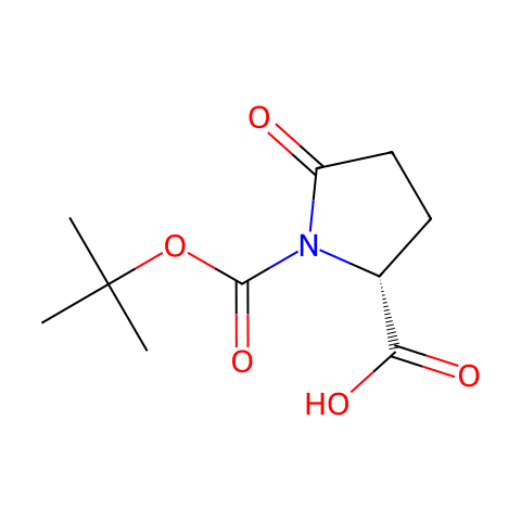(R)-Boc-5-氧代吡咯烷-2-羧酸结构图