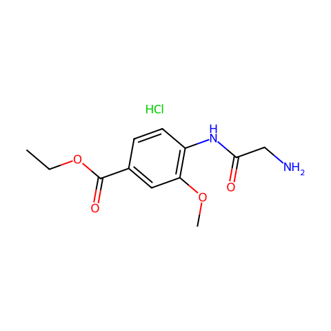 Benzoic acid, 4-[(2-aminoacetyl)amino]-3-methoxy-, ethyl ester, hydrochloride (1:1)结构图