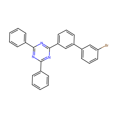 2(3(3'-溴联苯基))-4,6-二苯基-1,3,5-三嗪结构图