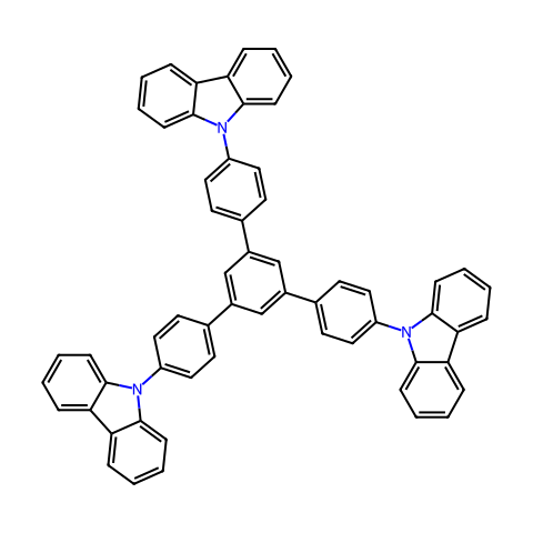 1,3,5-三[4-(9-咔唑基)苯基]苯结构图