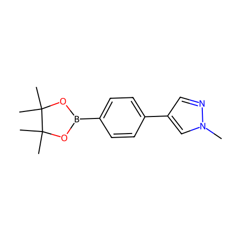 1-Methyl-4-[4-(4,4,5,5-tetramethyl-1,3,2-dioxaborolan-2-yl)phenyl]-1H-pyrazole结构图