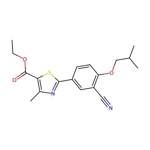 2-(3-氰基-4-异丁氧基苯基)-4-甲基噻唑-5-甲酸乙酯结构图