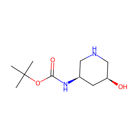 tert-butyl N-[(3R,5S)-5-hydroxypiperidin-3-yl]carbamate结构图