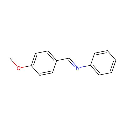(E)-N-(4-甲氧基亚苄基)苯胺结构图
