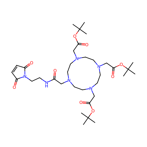 tert-butyl 2-{4,10-bis[2-(tert-butoxy)-2-oxoethyl]-7-({[2-(2,5-dioxo-2,5-dihydro-1H-pyrrol-1-yl)ethyl]carbamoyl}methyl)-1,4,7,10-tetraazacyclododecan-1-yl}acetate结构图
