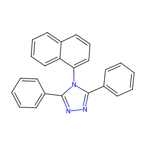 3,5-二苯基-4-(1-萘基)-1H-1,2,4-三唑结构图