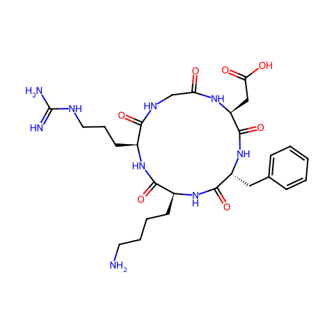 Cyclo(-Arg-Gly-Asp-D-Phe-Lys)结构图