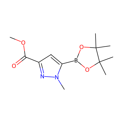 methyl 1-methyl-5-(4,4,5,5-tetramethyl-1,3,2-dioxaborolan-2-yl)pyrazole-3-carboxylate结构图